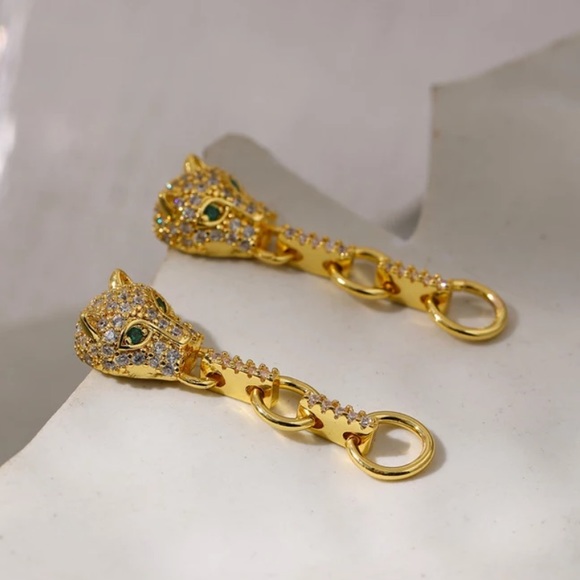 🐆Gold plated dangle bling earrings - Picture 4 of 5
